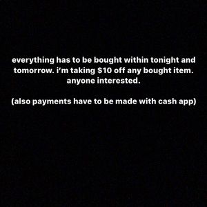 sale tonight and tomorrow